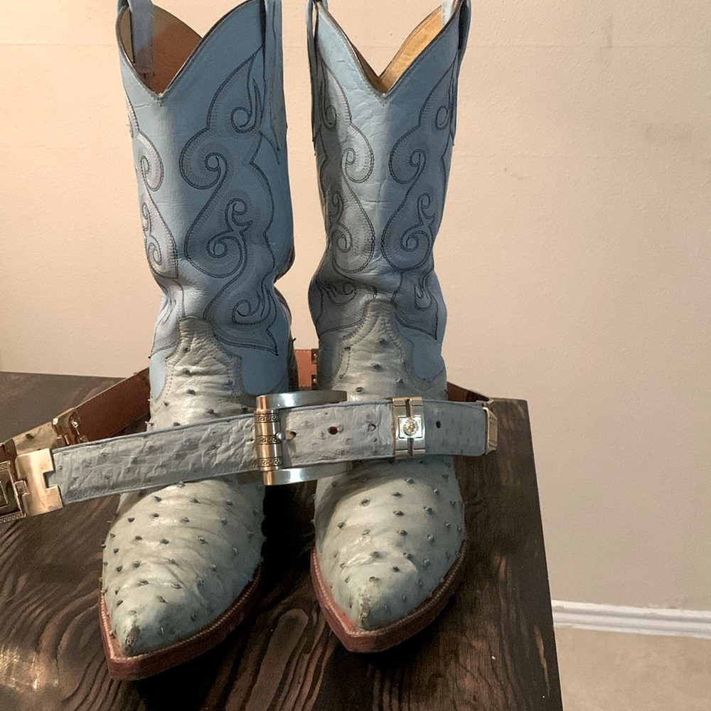 Ostrich Boots with Belt